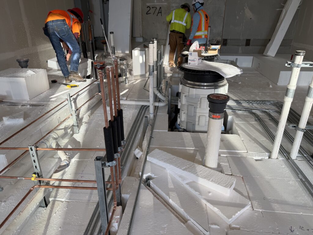Geofoam around complex utilities - Built Up Slab