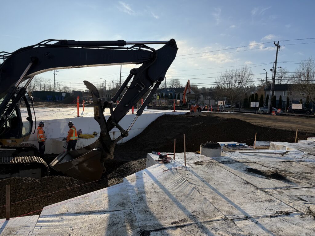 Geofoam under roadway installation picture