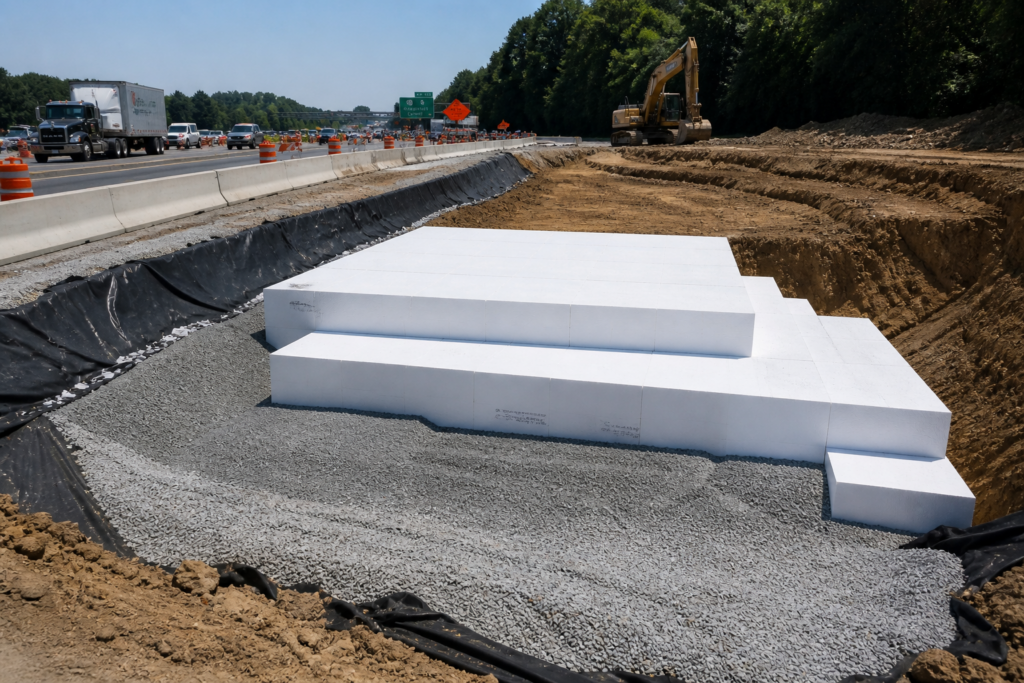 Geofoam Road Widening Picture - Infrastructure